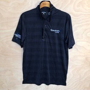 NWT Antigua Black Striped Polo Shirt Workwear Sz M.